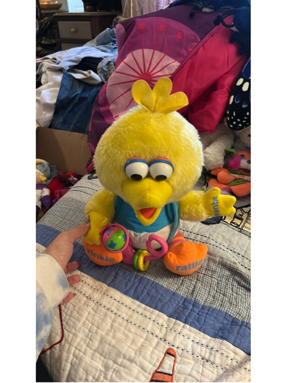 Vintage Sesame Street Baby Big Bird sensory plush
